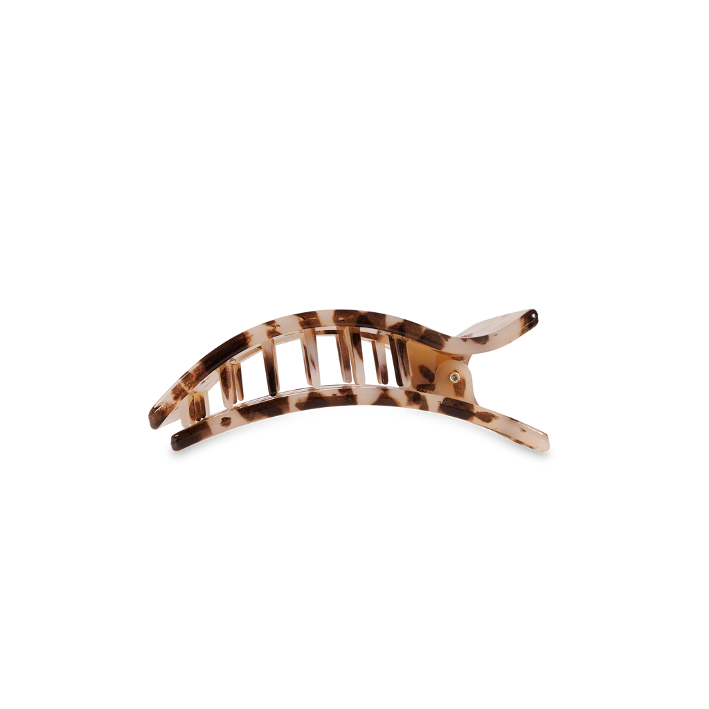 TELETIES - Flat Rectangle Hair Clip | Small | Blonde Tortoise