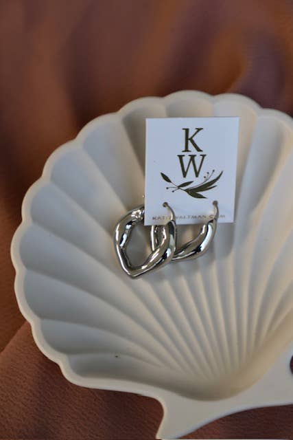 Katie Waltman Jewelry - ORGANIC SILVER HOOPS