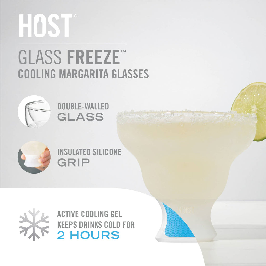 HOST - Glass FREEZE™ Insulated Cooling Margarita Glasses - Set of 2