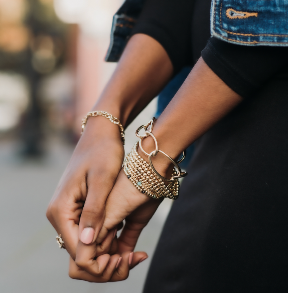 Splendid Iris - 4mm Bead Stretch Bracelets - Silver