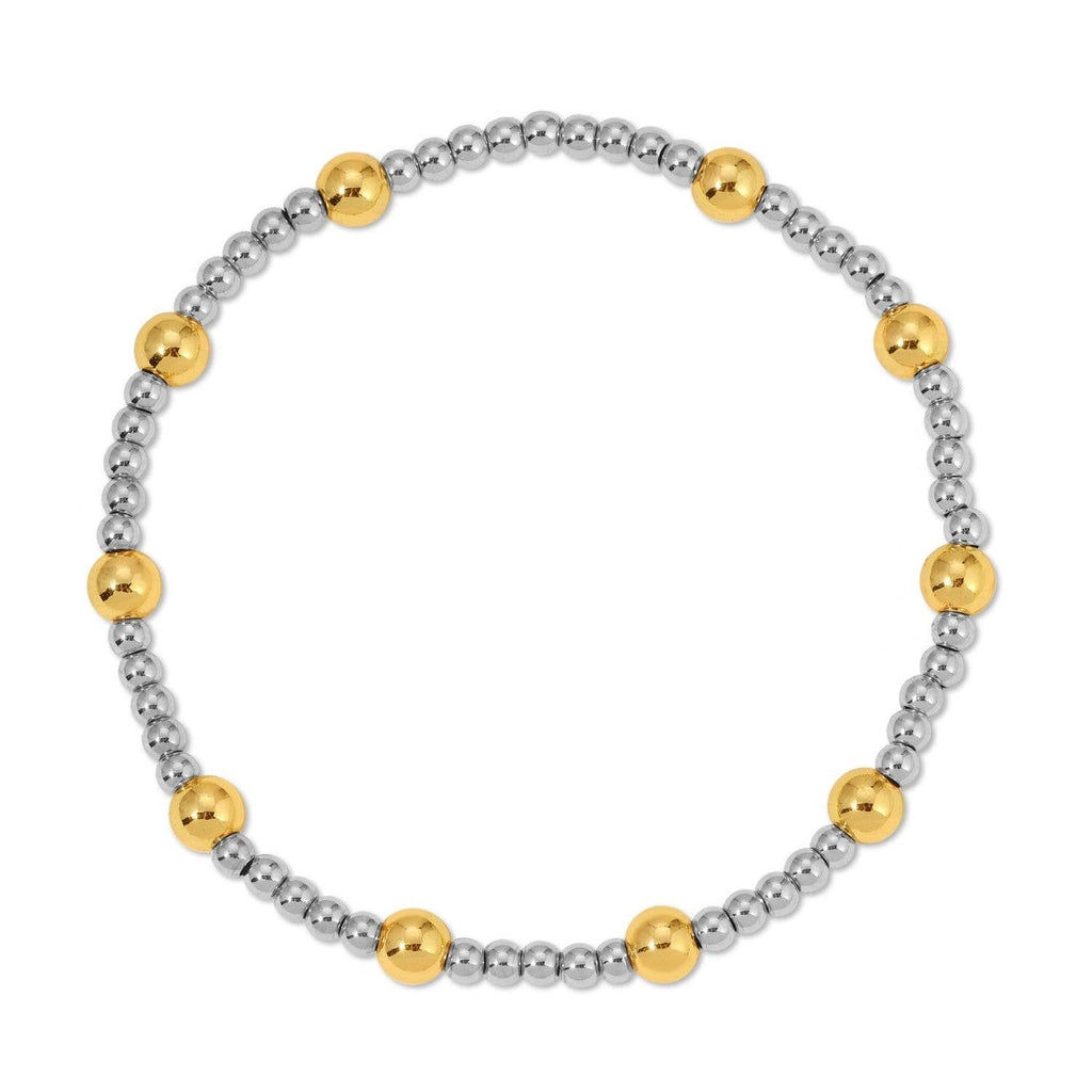 Splendid Iris - Two-Tone Stretch Bracelet 3mm/5mm