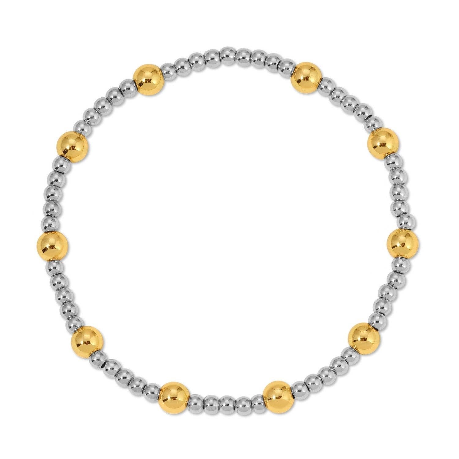 Splendid Iris - Two-Tone Stretch Bracelet 3mm/5mm