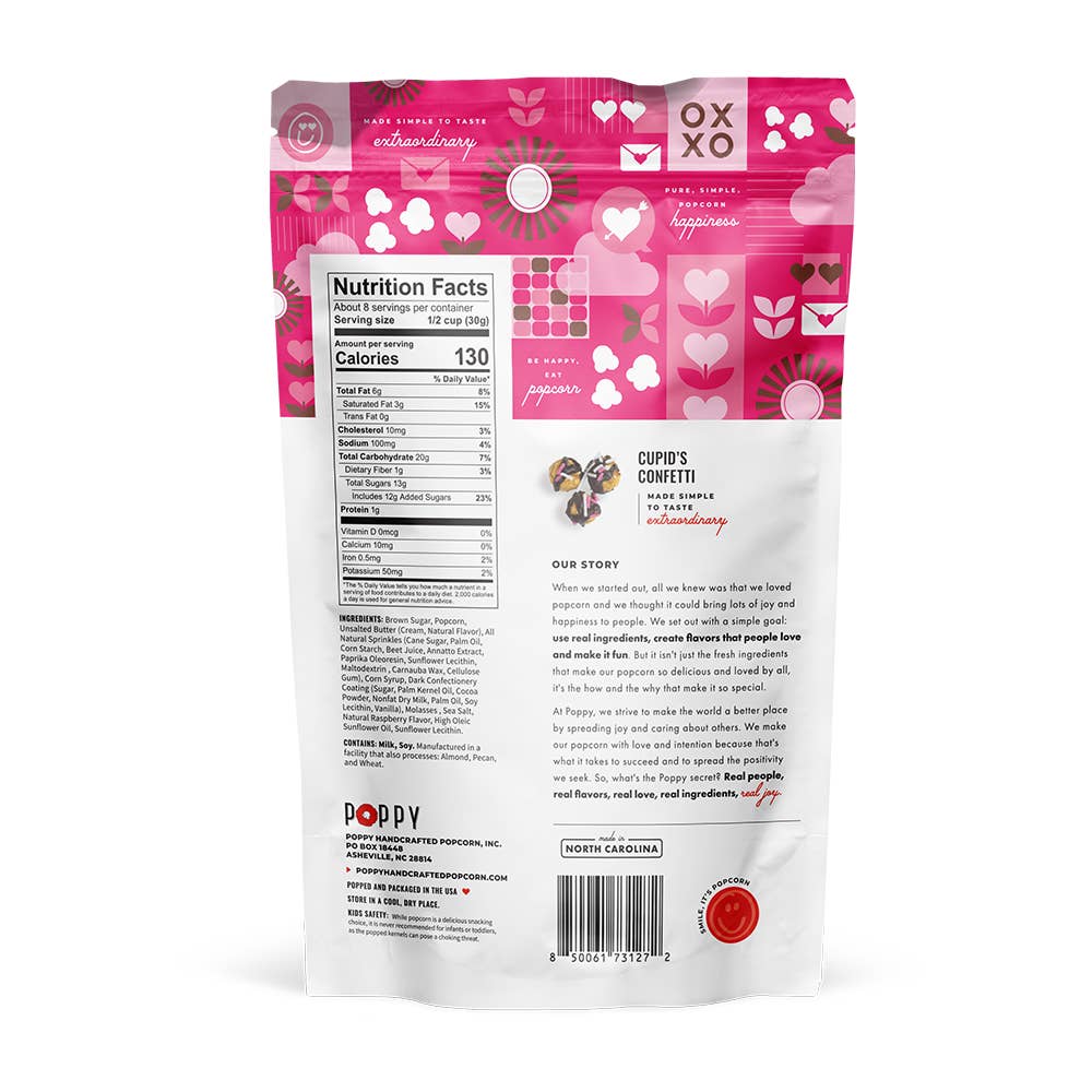 Poppy Hand-Crafted Popcorn - Cupid's Confetti Popcorn