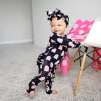 Gigi and Max - Shade Black RUFFLE ZIP Bamboo Sleepies Little Halloween