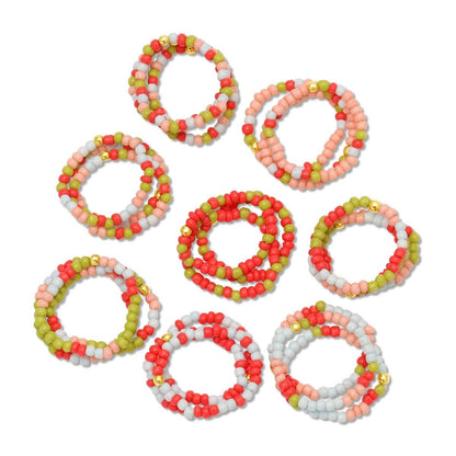 Splendid Iris - Assorted Color 2mm Stretch Seed Bead Rings