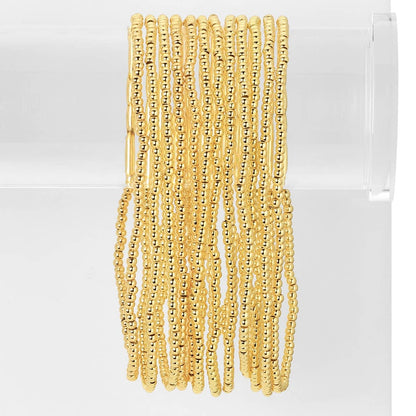Splendid Iris - Classic Beaded Stretch Bracelets: Gold / 4mm