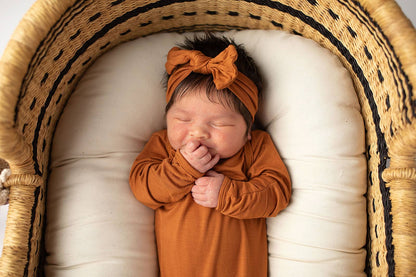Three Little Tots - Saddle Longhorn Orange Western Knotted Newborn Baby Gown