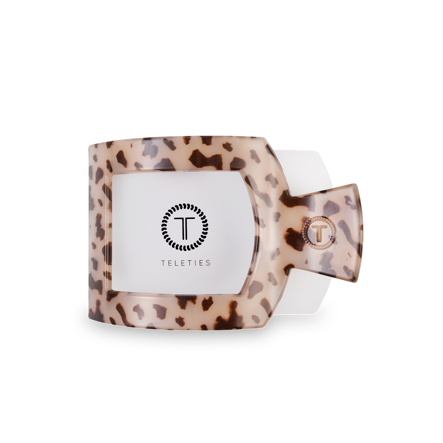 TELETIES - Square Flat Hair Clip | Medium | Blonde Tortoise