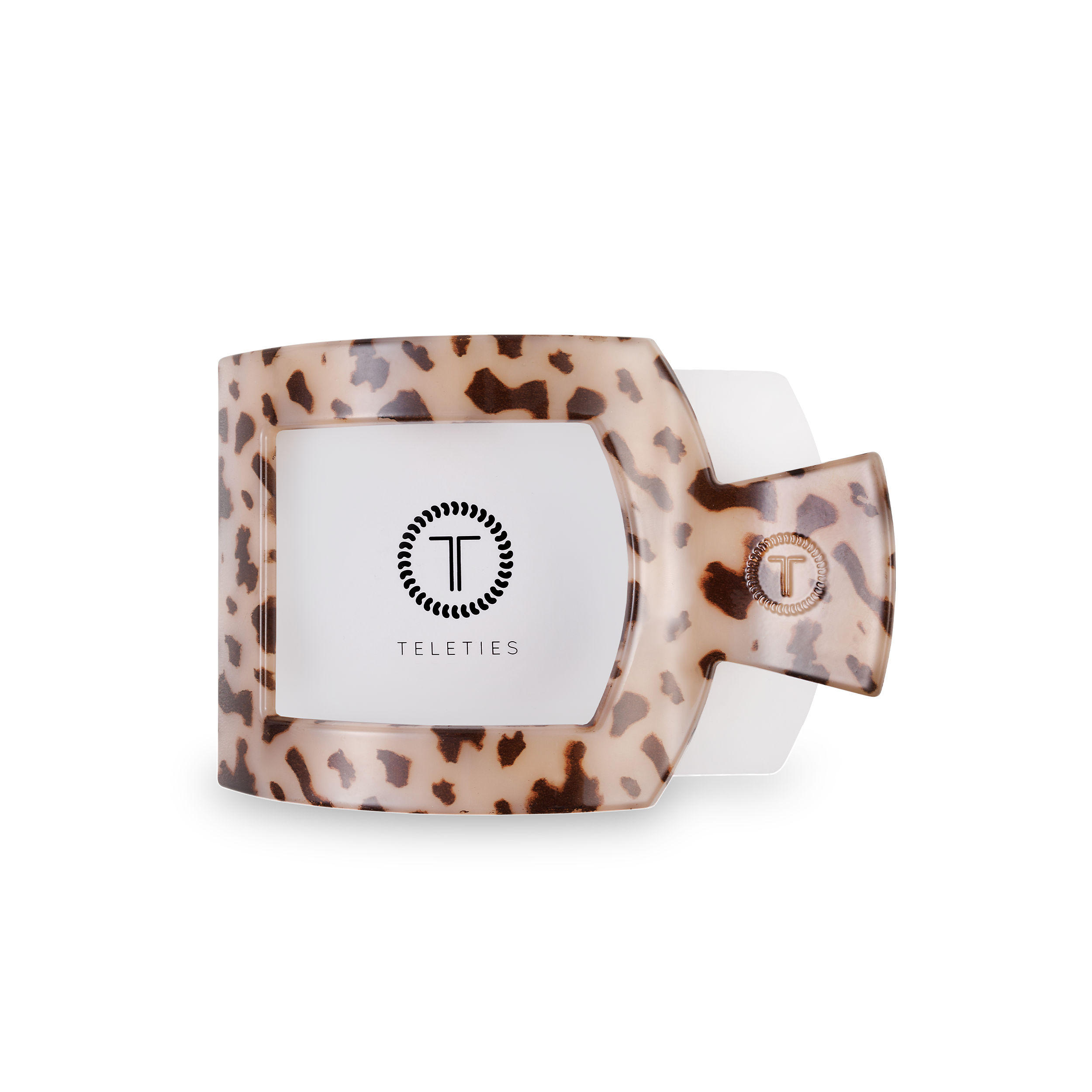 TELETIES - Square Flat Hair Clip | Medium | Blonde Tortoise