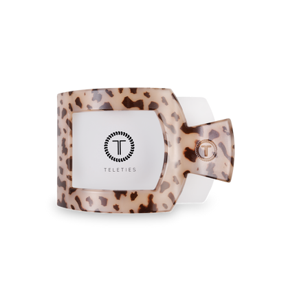 TELETIES - Square Flat Hair Clip | Medium | Blonde Tortoise