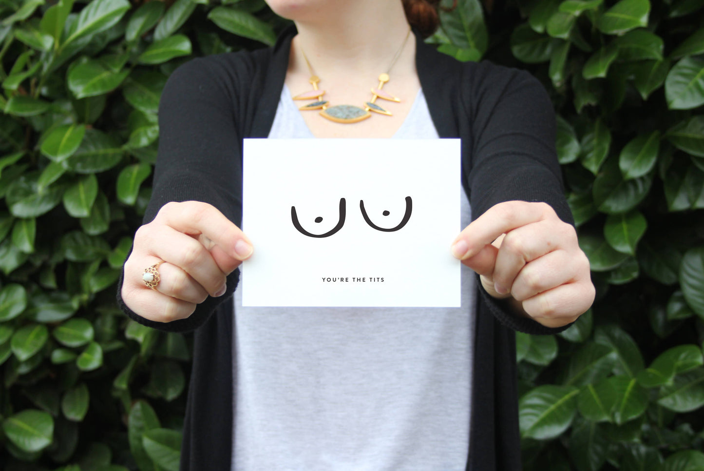 Dahlia Press - You're The Tits - Letterpress Friendship Greeting Card