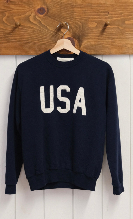 Best Regards USA varsity sweatshirt - Vintage Navy