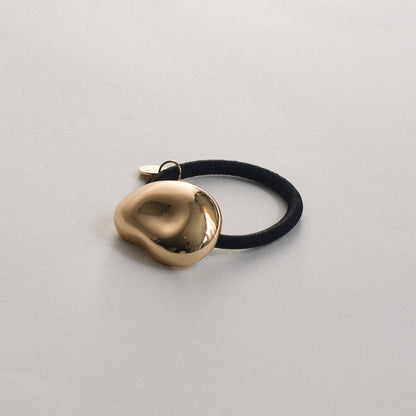 nar'sha - Pebble-Shaped Metal Cuff Hair Tie | Gold