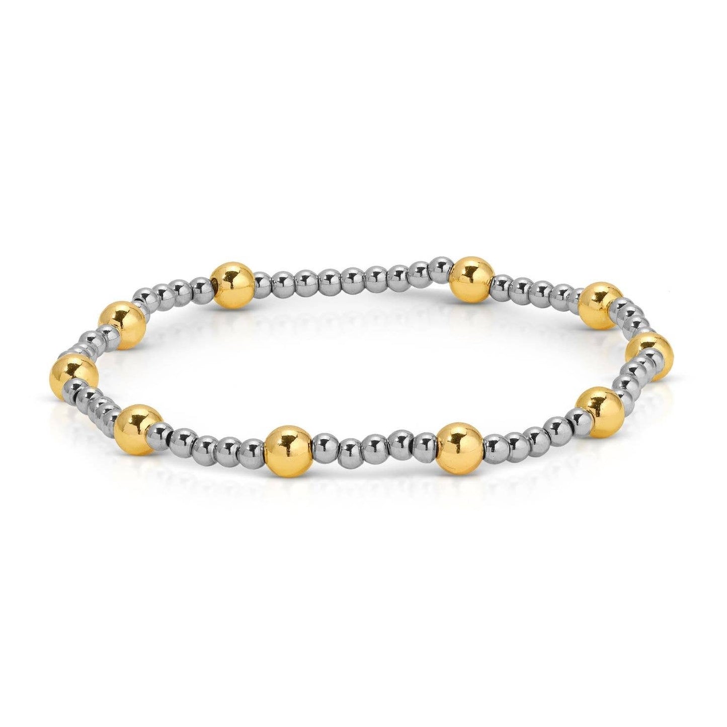 Splendid Iris - Two-Tone Stretch Bracelet 3mm/5mm