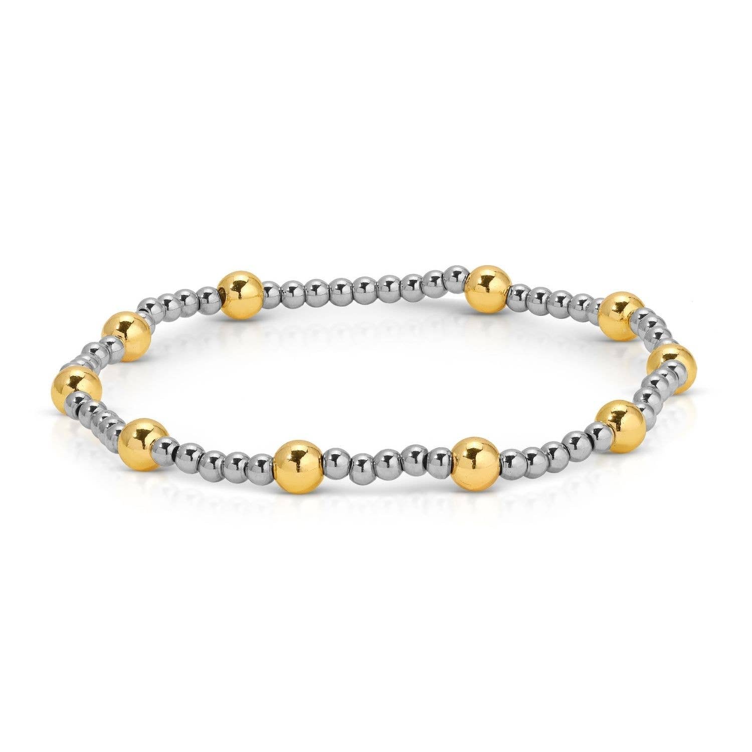 Splendid Iris - Two-Tone Stretch Bracelet 3mm/5mm