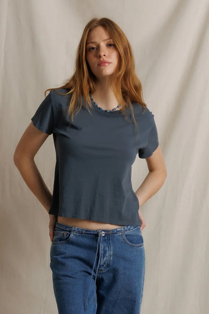 perfectwhitetee - lisa cotton fitted tee - turbulence