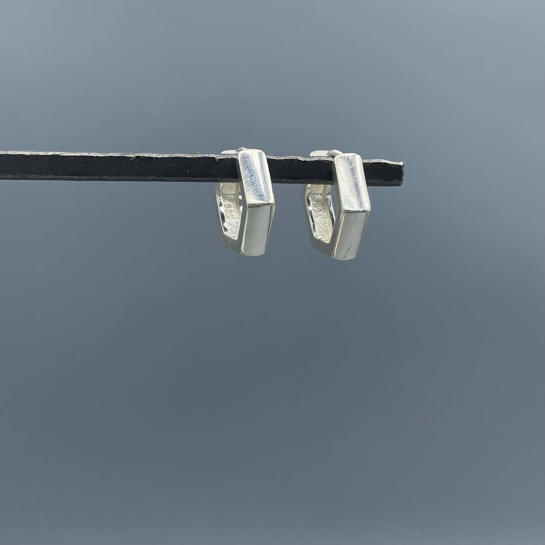 Something Silver - Hexagon Hinged Clicker Hoops