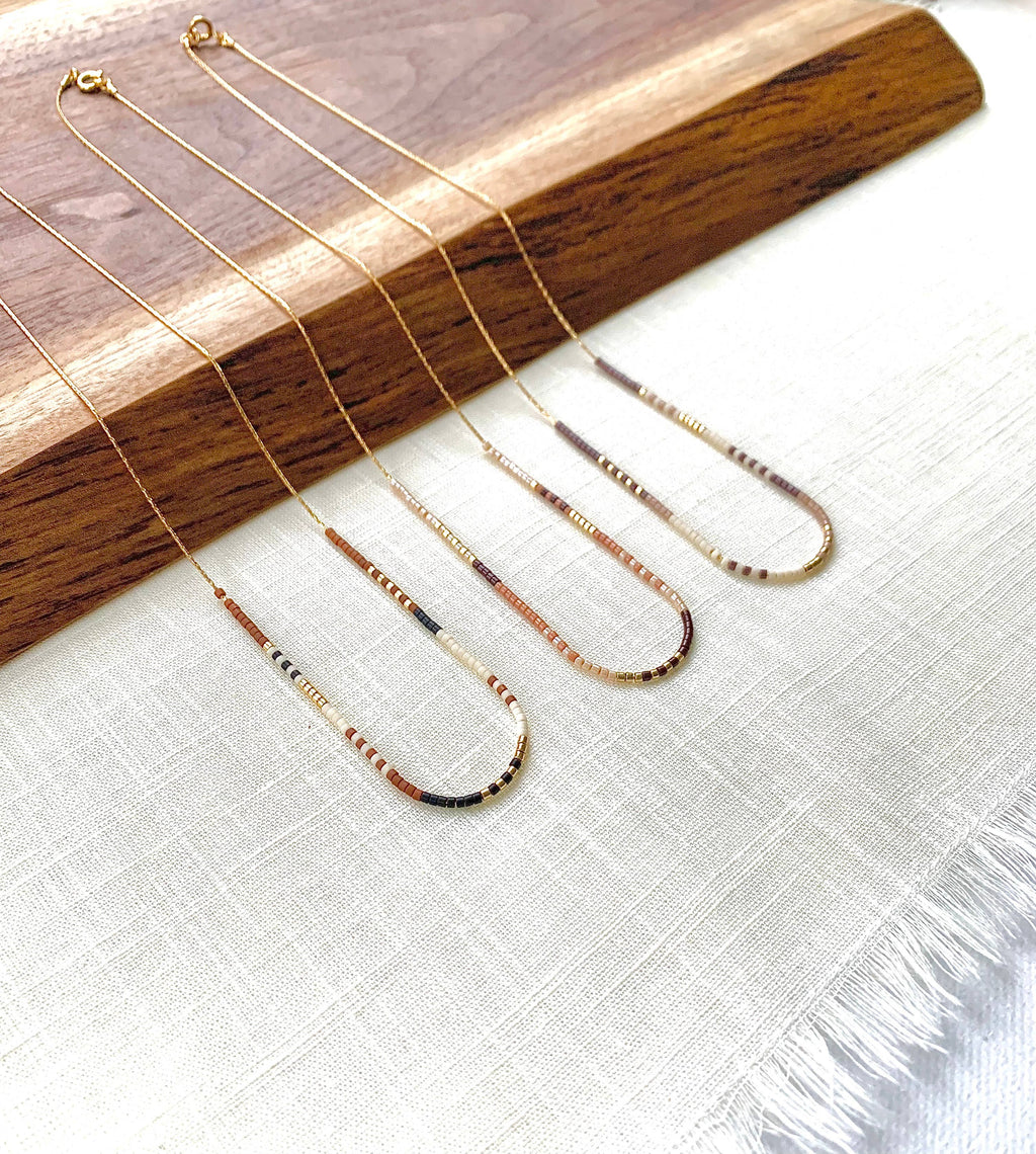 Ocean Breakup - Rich Neutral Seed Bead Necklace