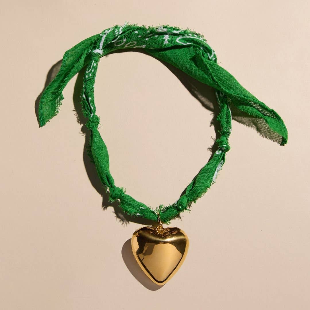 Nickel and Suede - Kelly Green Bandana Necklace
