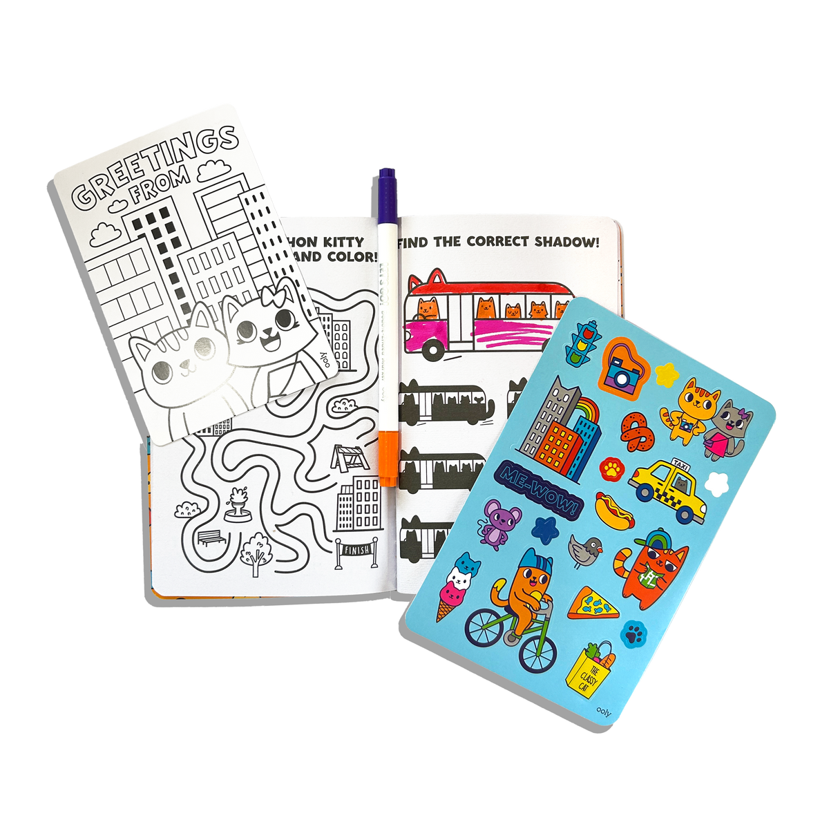 OOLY - Let's Go! Activity & Coloring Kit - Kitty In The City