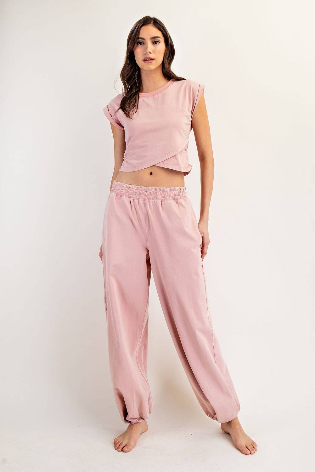 Aurora Mineral Washed Wrap Top