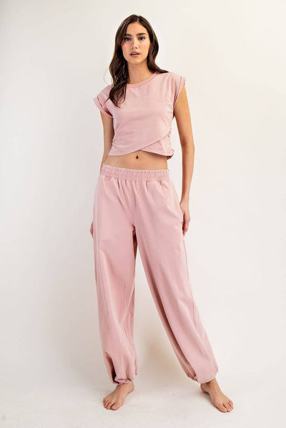 Aurora Mineral Washed Wrap Top