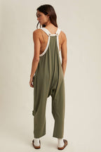 Wishlist Apparel - CONTRAST BUTTON-UP CAMI JUMPSUIT