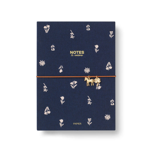 Papier - Fabric Lined Notebook, A5 Softcover - Twilight Blooms