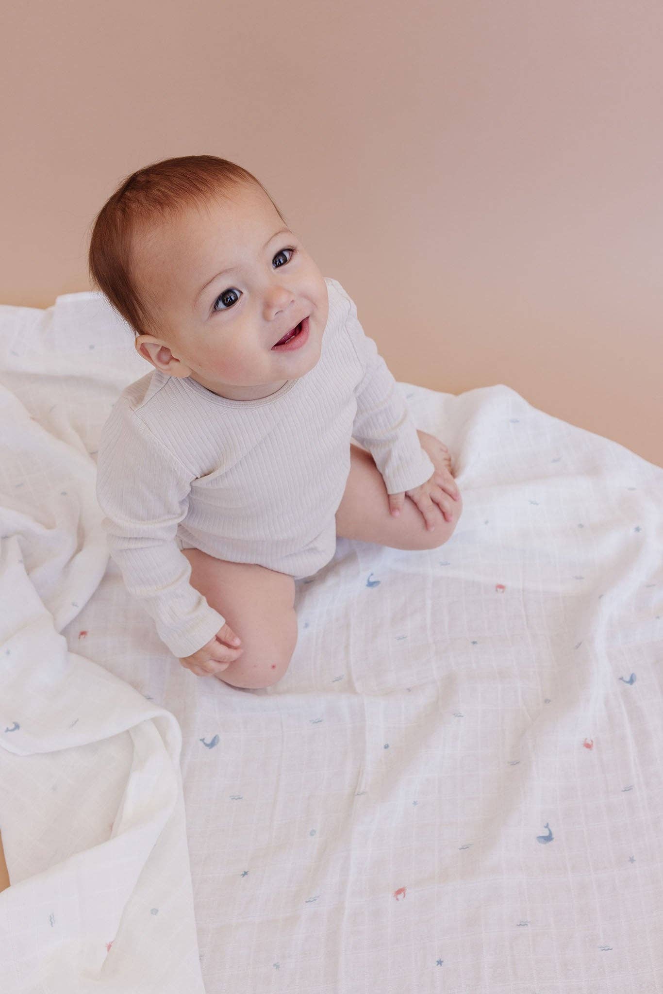 The Blueberry Hill - Muslin Swaddle Nautical Ocean Baby Organic Whale Crab Gift
