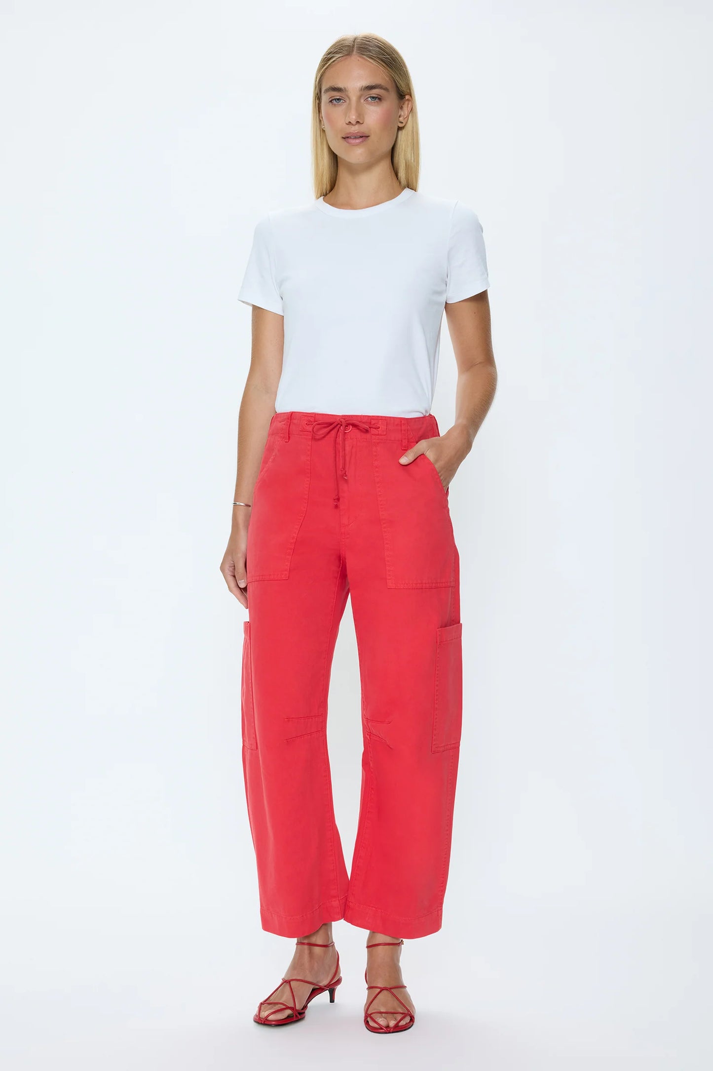 Pistola Sabrina Curved Utility Pants - Maraschino Red
