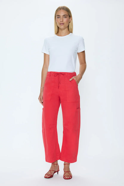 Pistola Sabrina Curved Utility Pants - Maraschino Red