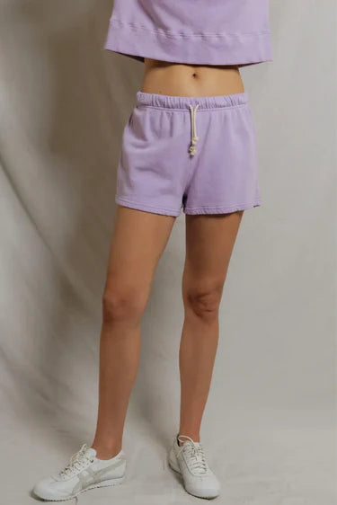 perfectwhitetee - layla french terry sweat shorts - ultraviolet