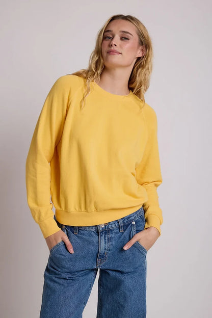 perfectwhitetee alexi french terry raglan crew sweatshirt - gold