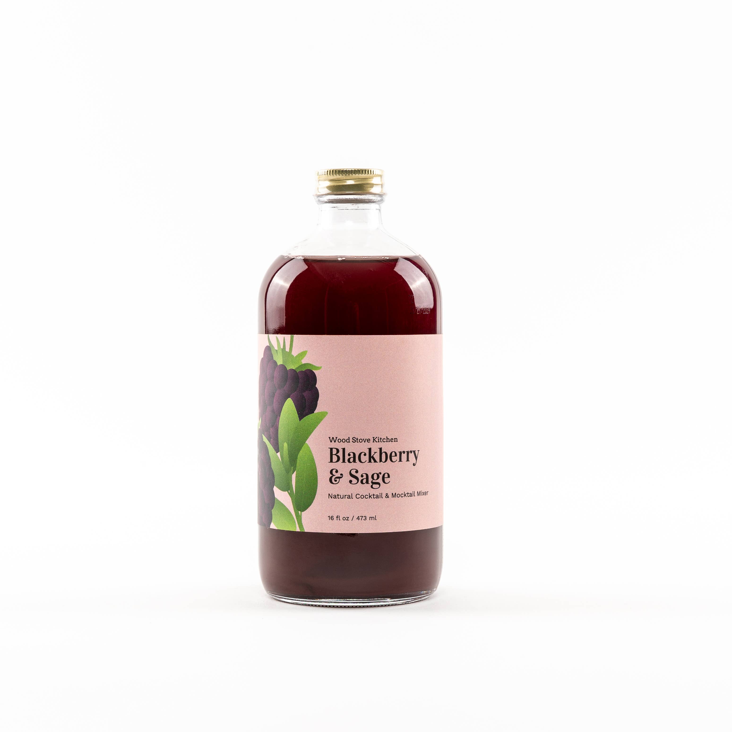Wood Stove Kitchen - Blackberry & Sage Cocktail Mixer and Mocktail Mixer, 16 fl oz