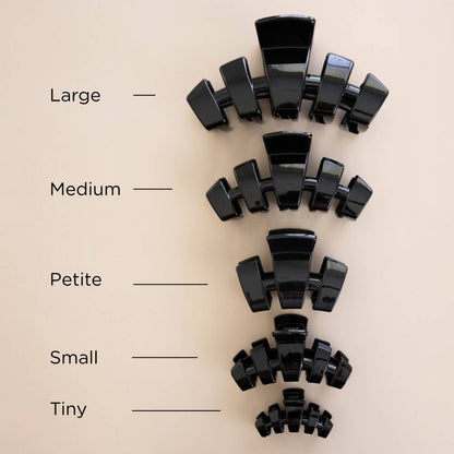 TELETIES - Classic | Jet Black | Petite | Claw Clip