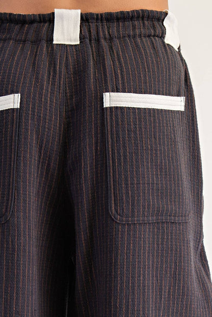 Clara Striped Drawstring Jogger Pants