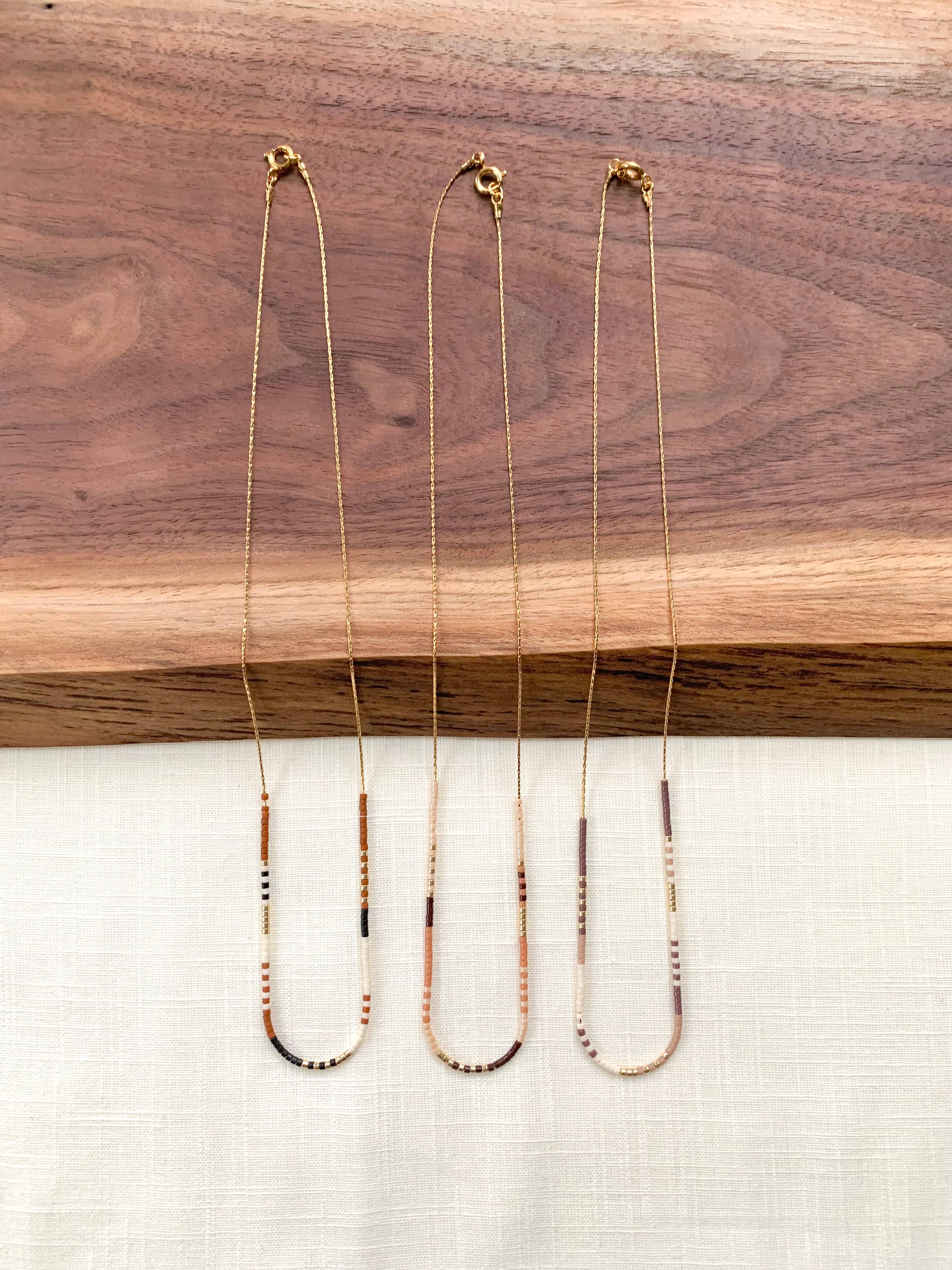 Ocean Breakup - Rich Neutral Seed Bead Necklace