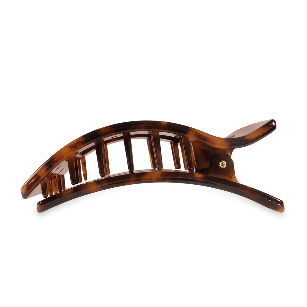 TELETIES - Flat Rectangle Hair Clip | Large | Tortoise