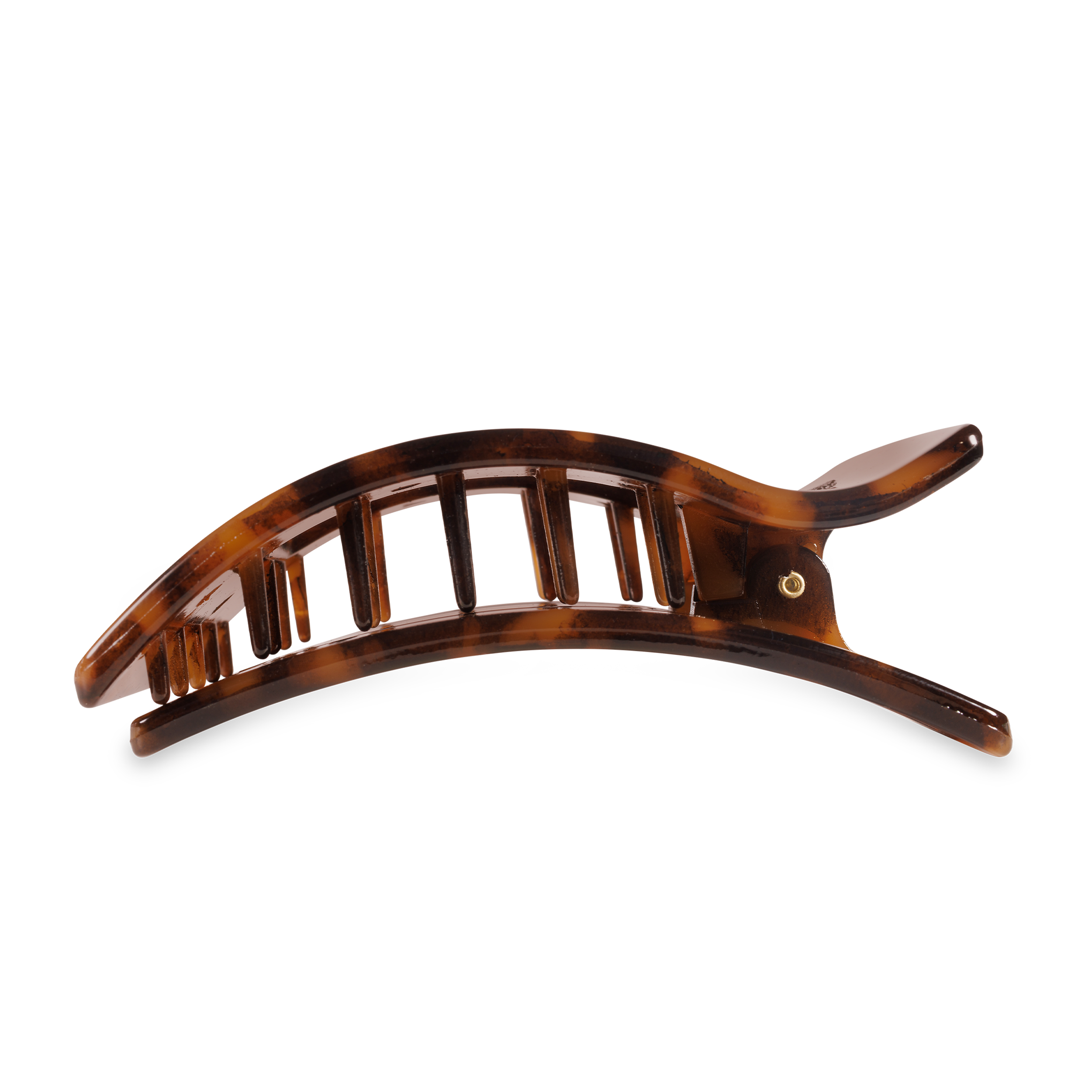 TELETIES - Flat Rectangle Hair Clip | Large | Tortoise