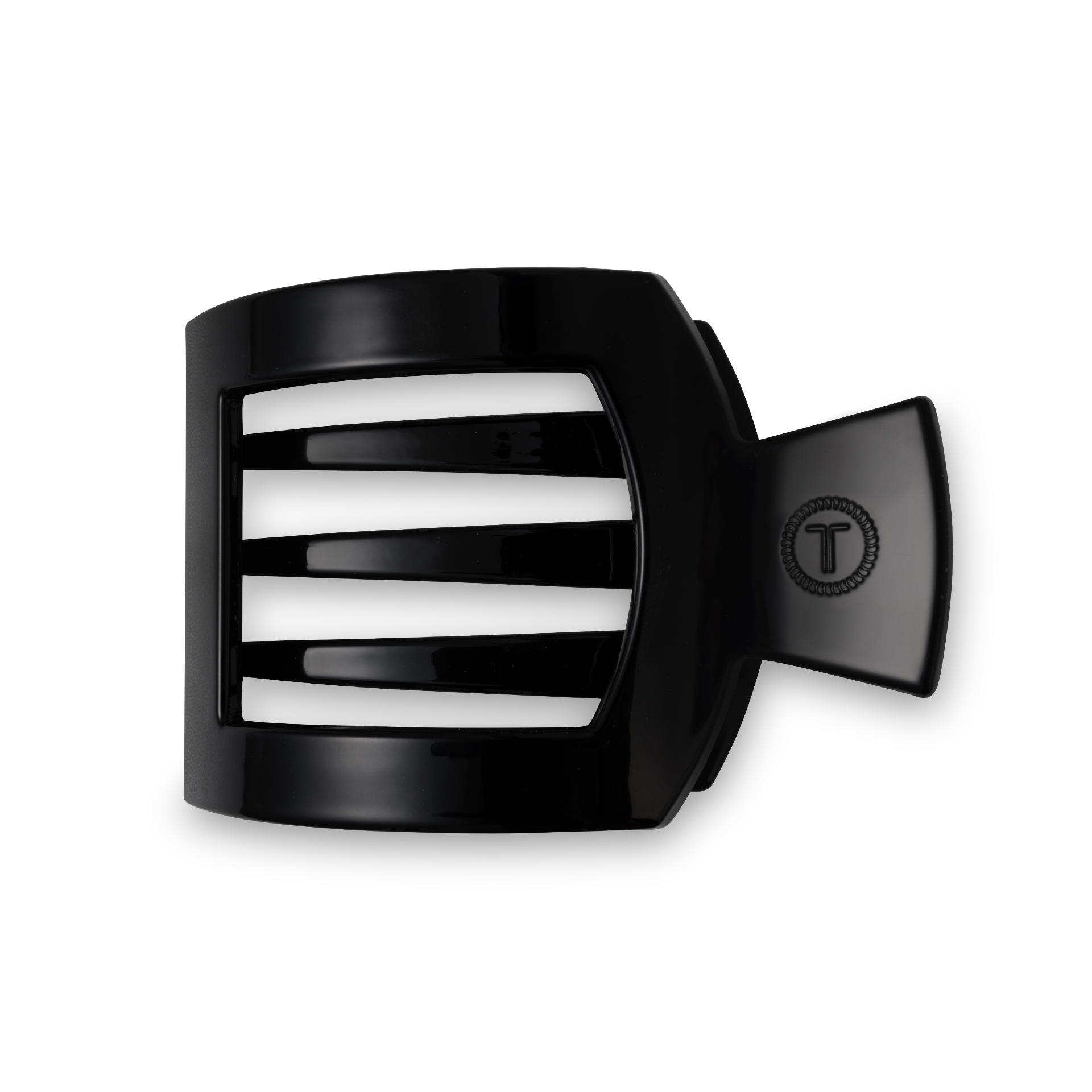 TELETIES - Jet Black Medium Flat Square Clip