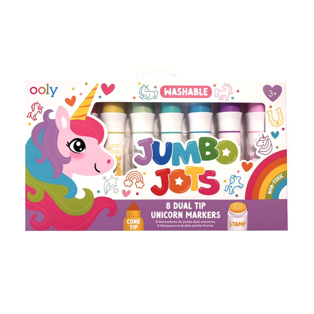 OOLY - Jumbo Jots Dual Tip Unicorn Markers - Set of 8