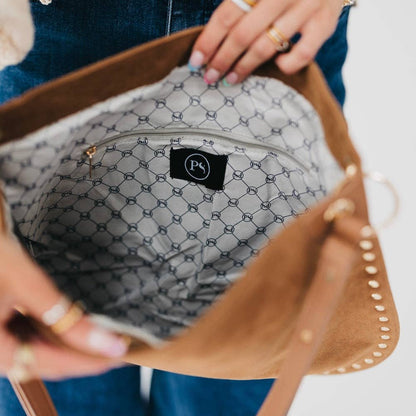 Pretty Simple - Rosalie Rivet Suede Hobo Bag