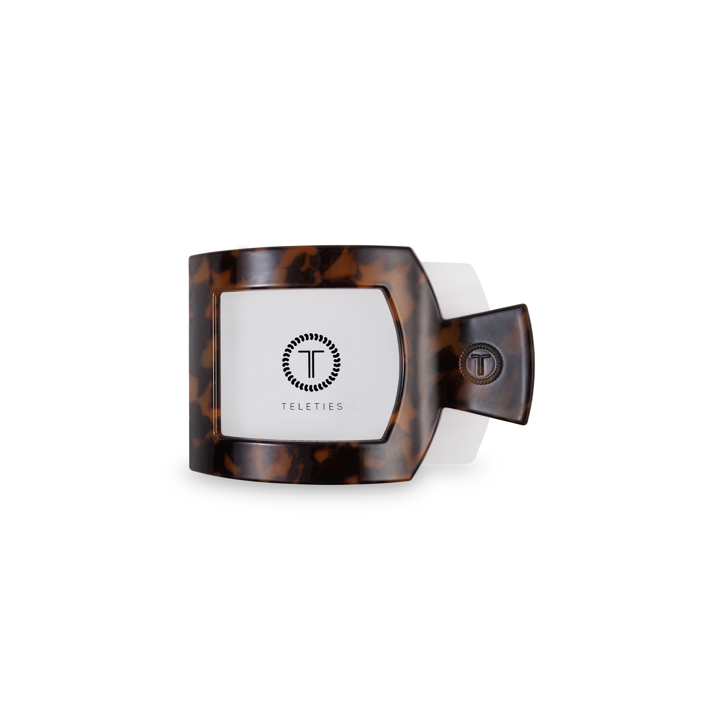 TELETIES - Square Flat Hair Clip | Small | Tortoise