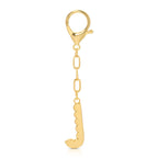 Lucky Feather - Enamel Bag Charm / Keychain - Letter - J