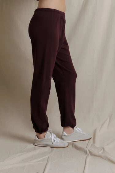 perfectwhitetee - johnny french terry easy sweatpant - cherry lacquer