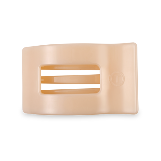 TELETIES - Flat Rectangle Hair Clip | Medium | Almond Beige