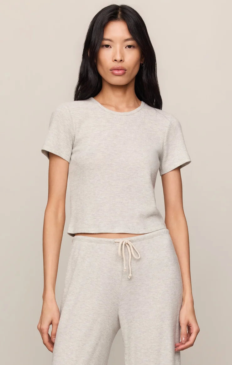Z Supply Waffle Brushed Thermal Tee - Feather Grey