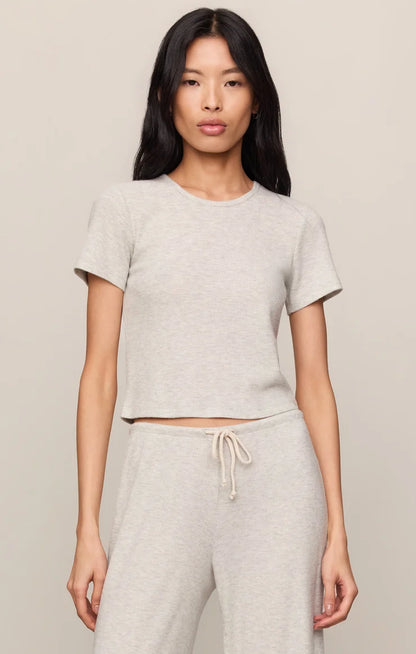 Z Supply Waffle Brushed Thermal Tee - Feather Grey