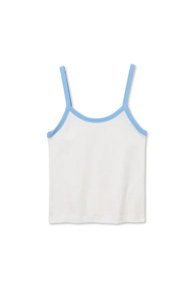 perfectwhitetee - cherry cotton jersey ringer tee - pacific blue