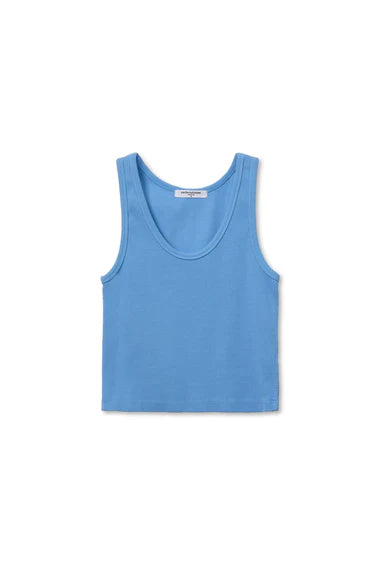 perfectwhitetee - blondie rib tank - pacific blue
